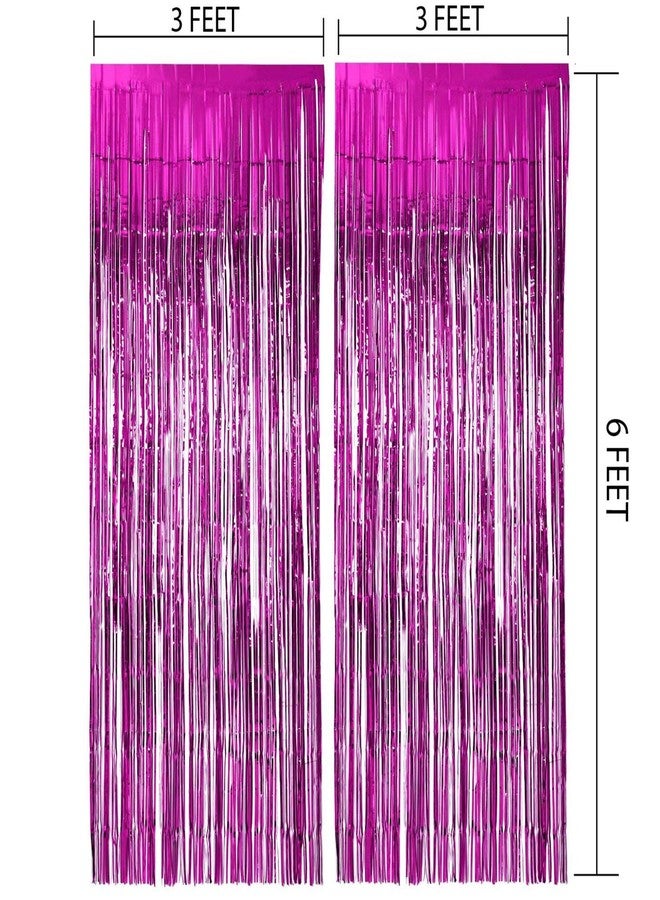 ANG Foil Party Wall Curtain, 6x3 Ft., Pink, Pack of 2 - Image 5